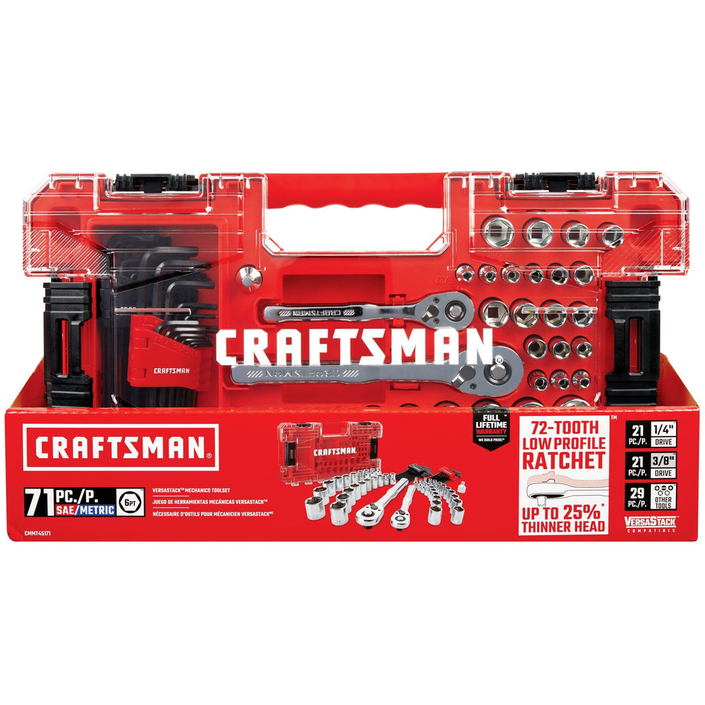 1/4 and 3/8 Inch Drive 71 Piece Mechanics Tool Set R5992