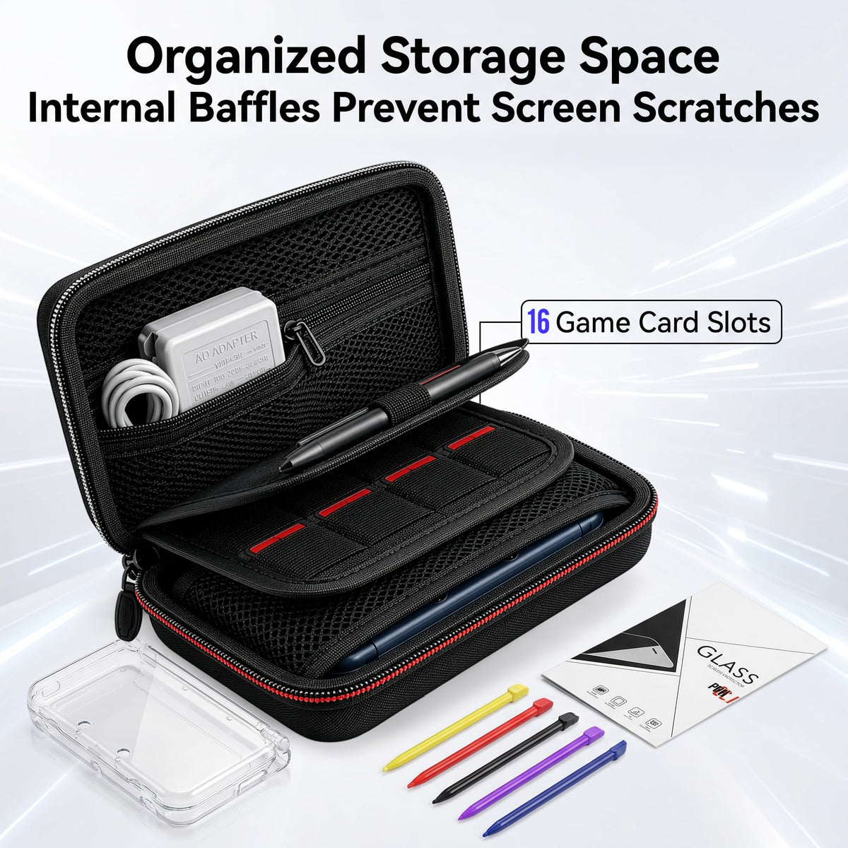 Carrying Case for New 3DS XL LL with Hard Shell and Charging Cable Z267293