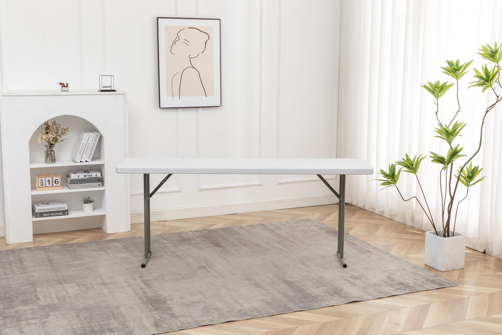 72" White Plastic Folding Seminar Table B842968