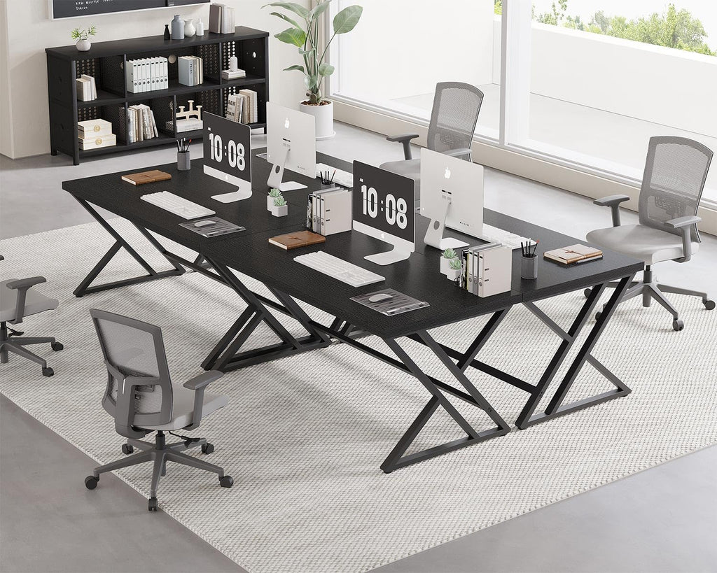 Black 47 Inch Metal and Wood Computer Desk T68312