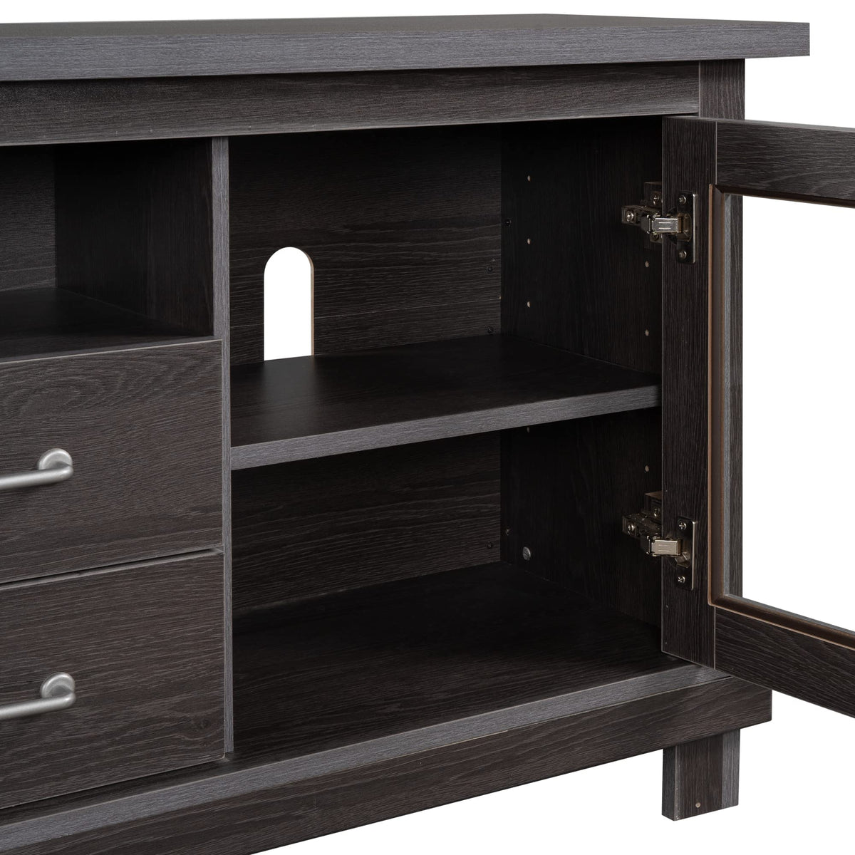 Espresso Particleboard TV Stand with Two Drawers I515