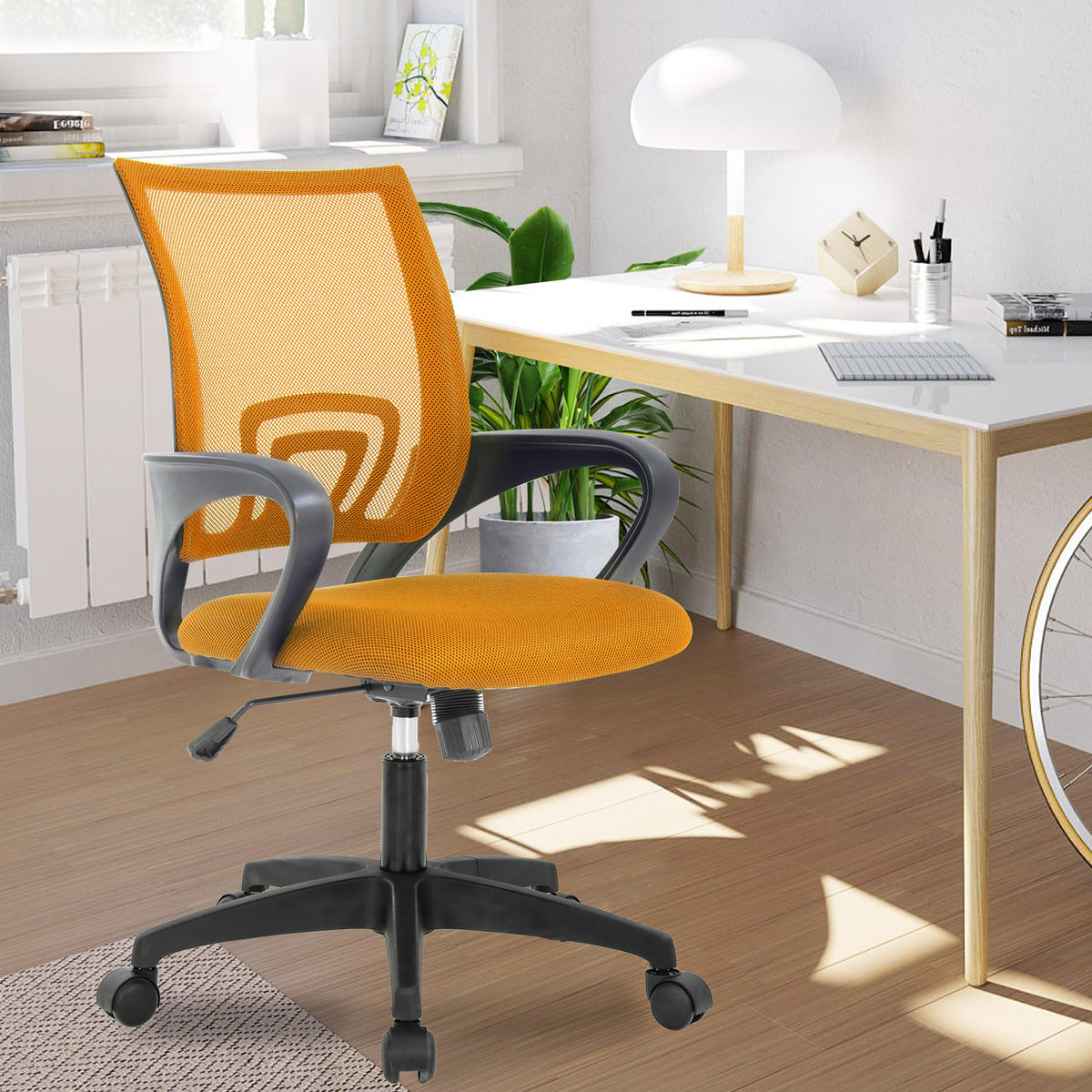 Orange Office Chair with Lumbar Support W7113