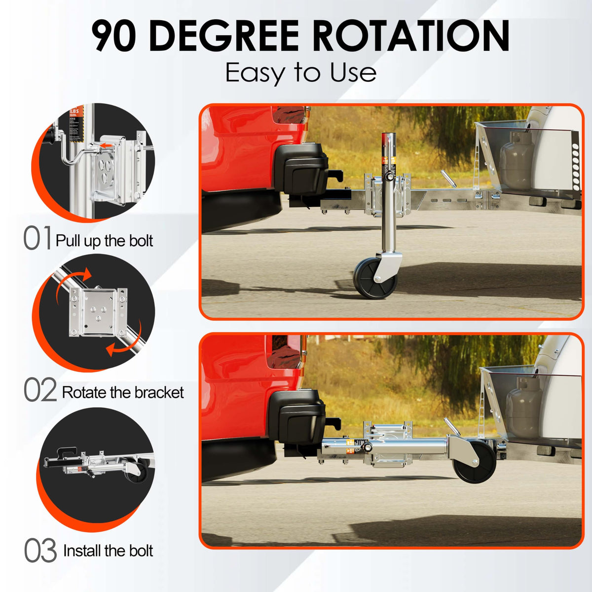 2000 lbs Dual Wheel Trailer Jack S4252