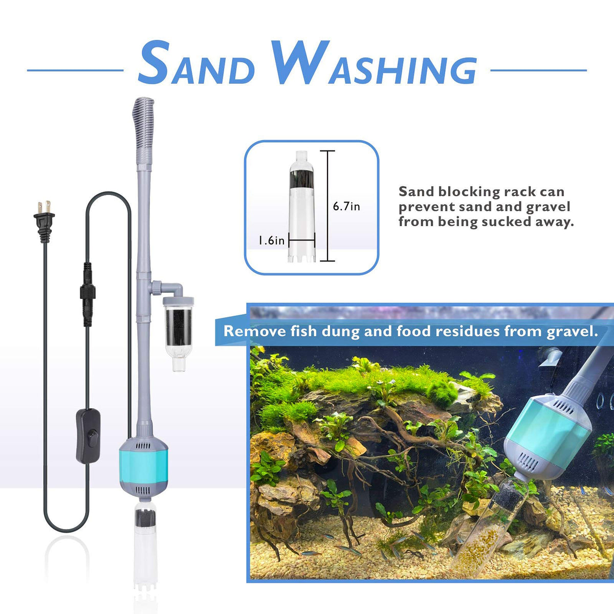 5 in 1 Aquarium Gravel Cleaner Tool Set 15W B5827