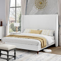 Queen Bed Frame Upholstered Bed White J175