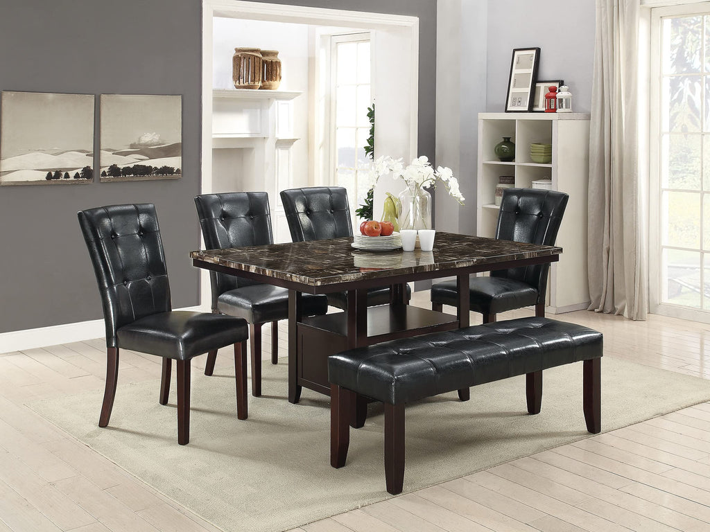 Set of 2 Black Faux Leather Tufted Dining Chairs M5500
