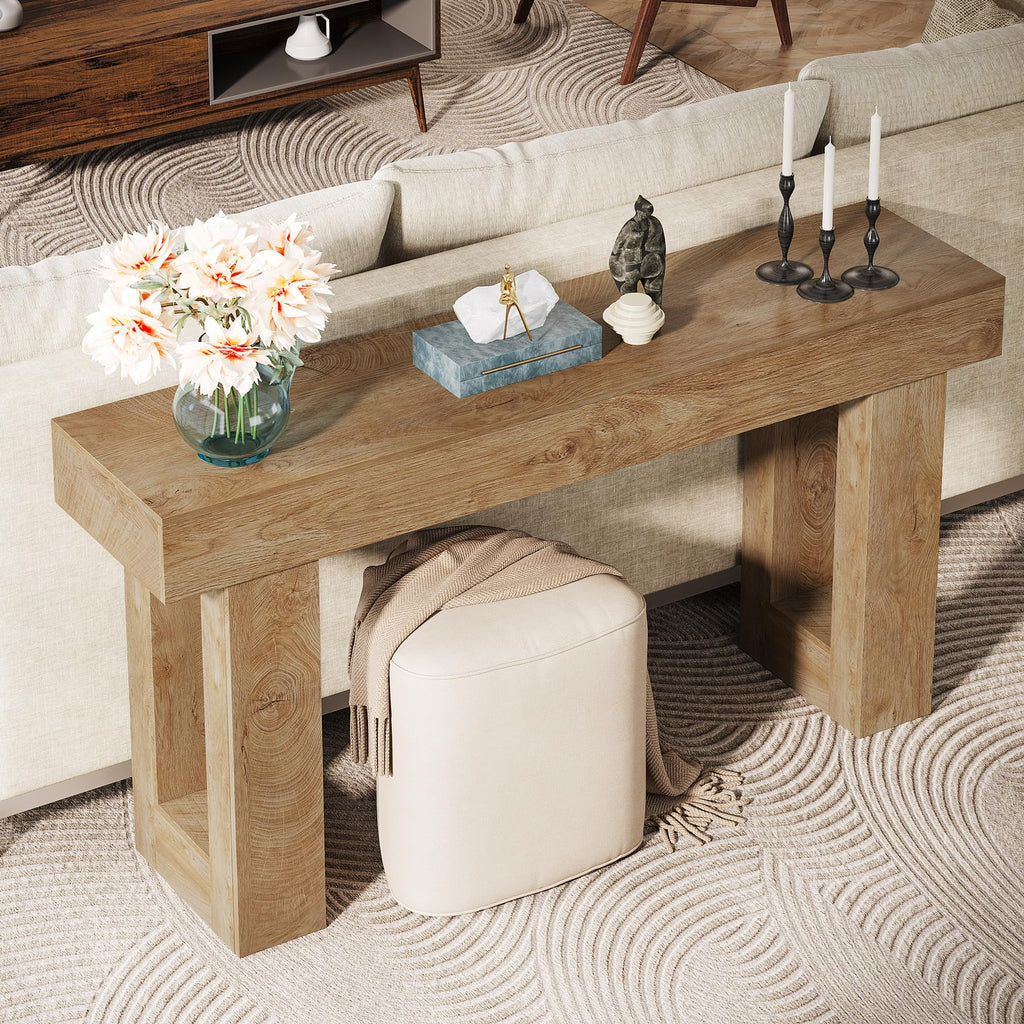 63-Inch Wooden Rectangular Console Table T364