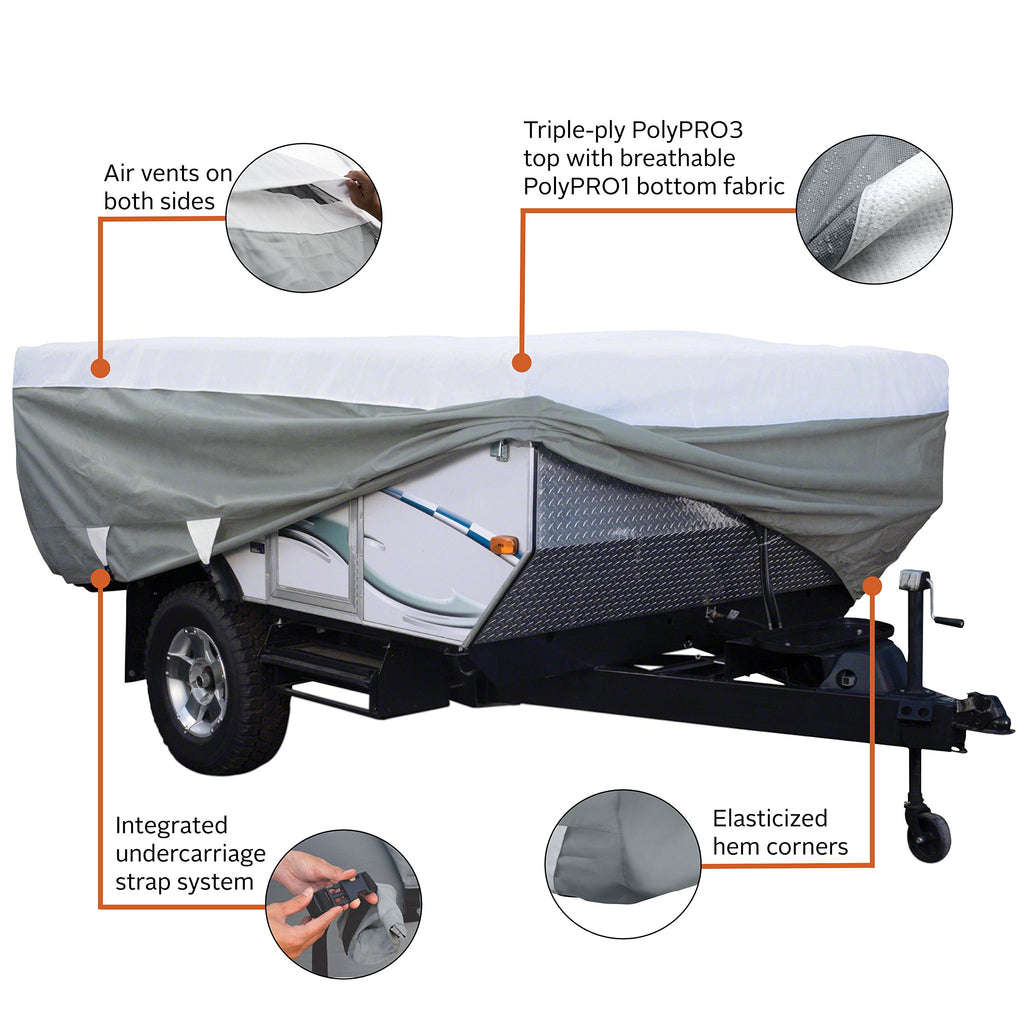 Folding Camping Trailer Cover, Fits 14'-16'L R473