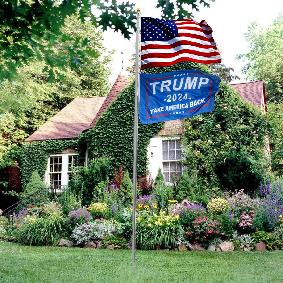 20 FT Aluminum Flagpole Kit with USA Flag K508
