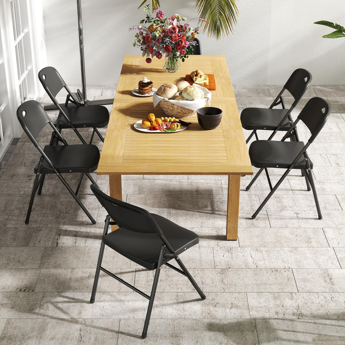 Folding Chairs Set of 10 Black U45402